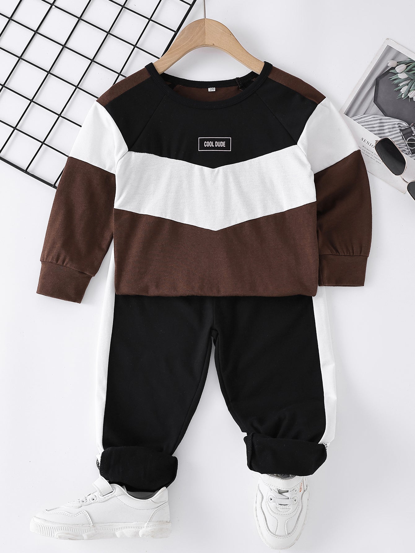 Girls Color Block Side Stripe Set