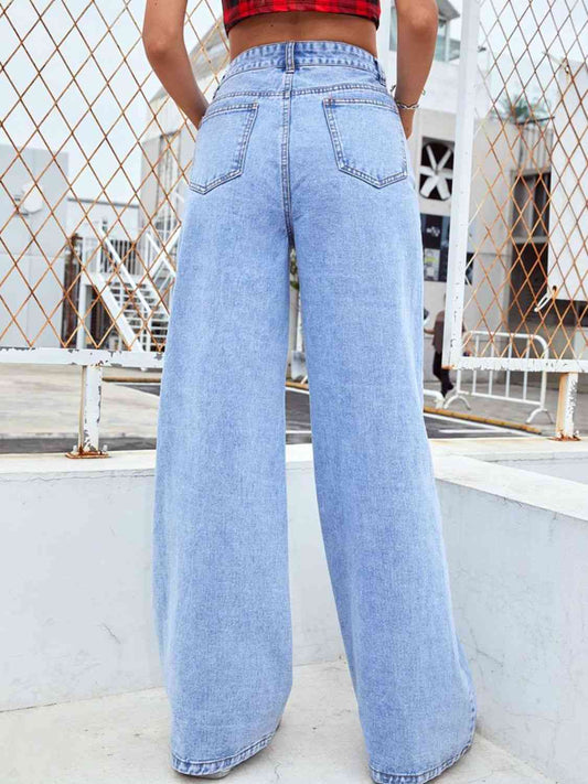 Wide Leg Jeans with Pockets