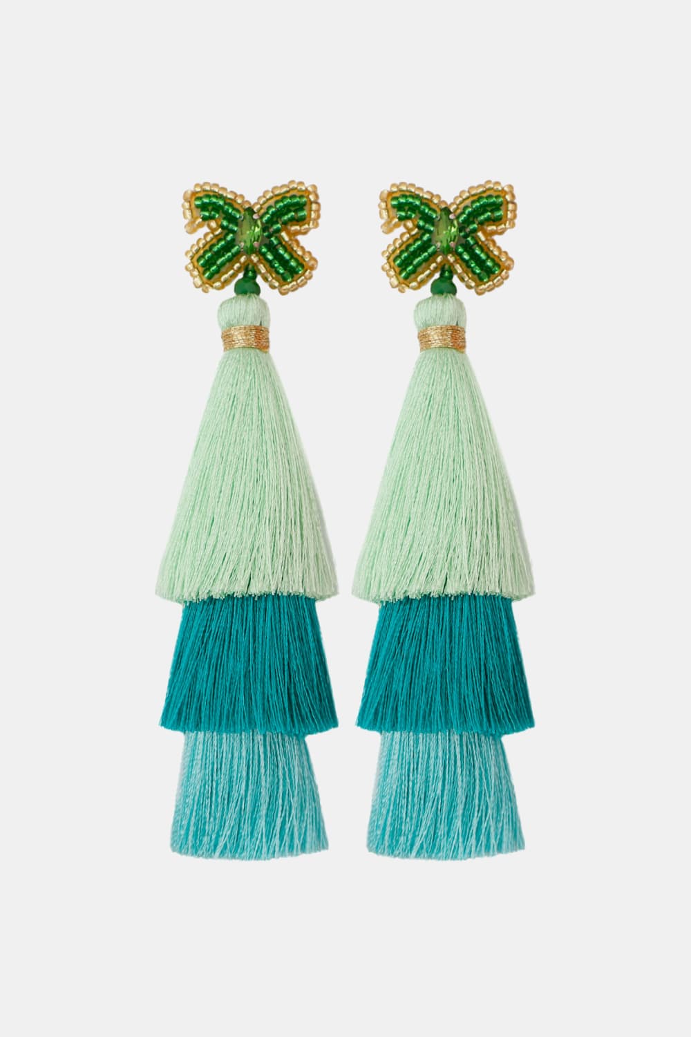 Triple-Layer Tassel Dangle Earrings